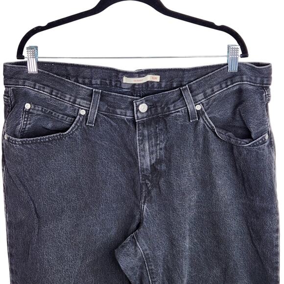 Levi's 94 Baggy Jeans Womens Plus Size 16W Black Stonewash Mid Rise Straight Leg - Picture 3 of 11